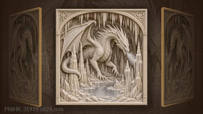 Ice dragon in frost cavern 3d STL model