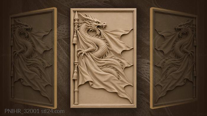 Dragon banner wind and power 3d STL model