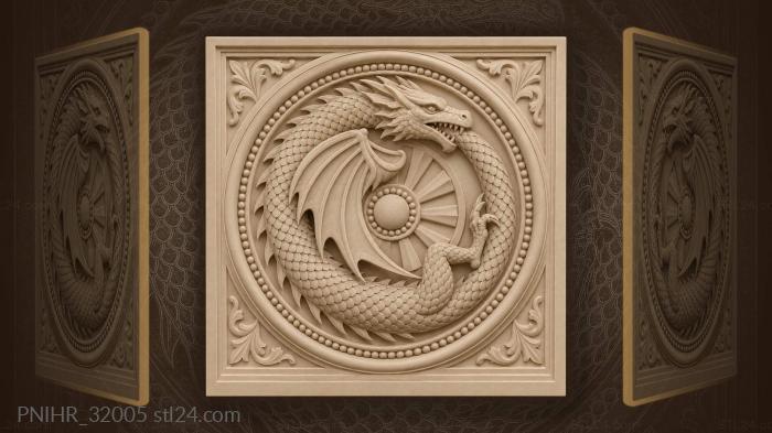 Dragon biting its own tail 3d STL model