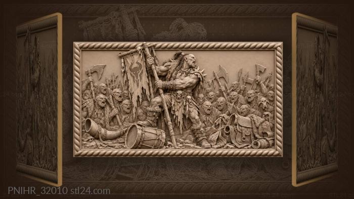 Orc chieftain claims battle standard victory 3d STL model