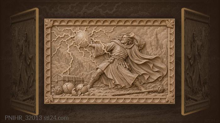 Mage harnessing electric storm power 3d STL model