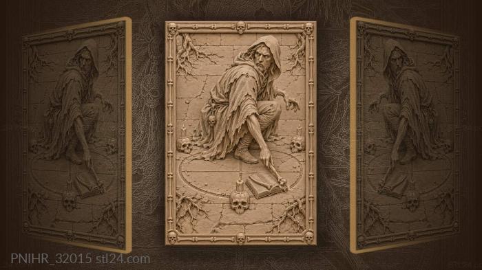 Sorcerer completes circle with bone wand 3d STL model