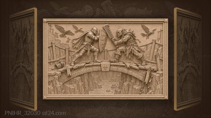 Midbridge the knight checks an orc advance 3d STL model