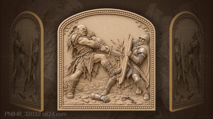 Orc warrior stuck sword knight battle 3d STL model