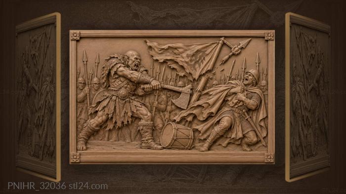 Orc breaks battle standard mid-fight 3d STL model