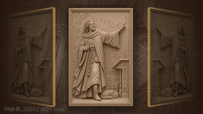 Mage casting runic spell outdoors 3d STL model