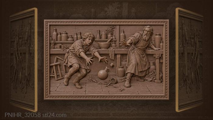 Apprentice’s mishap with glass flask 3d STL model