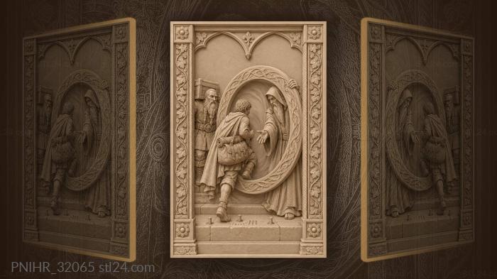Mage ushers courier through drifting portal 3d STL model