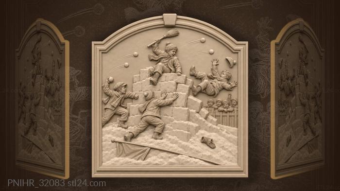 Winter siege playful snowball fight 3d STL model