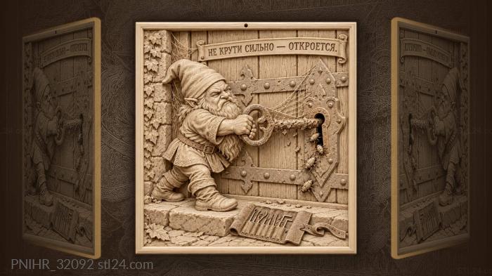 Crypt gnome twists key despite warning 3d STL model