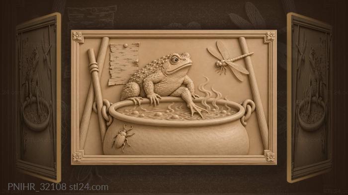 Cauldron nearly swallows the careless toad 3d STL model
