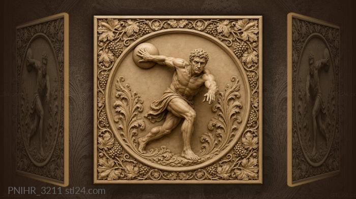 Athlete throwing a heavy sphere 3d STL model