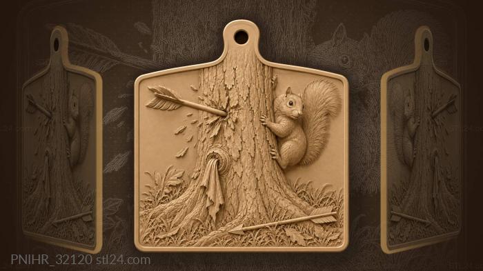 Arrow strike squirrel tree woodland 3d STL model