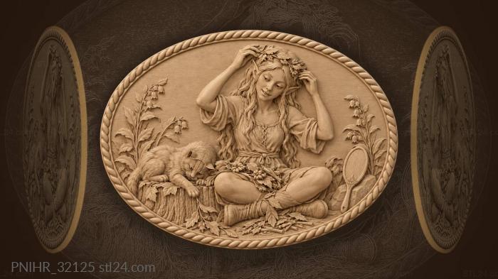 Wreath weaver with her own crown 3d STL model
