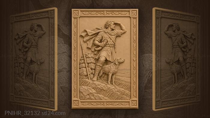 Watcher on windswept hill guarding 3d STL model