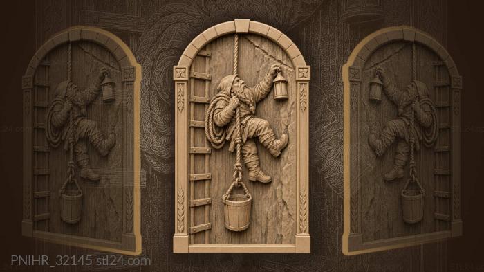 Dwarf miner with lantern underground 3d STL model
