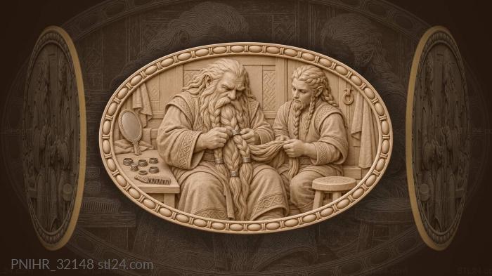 Dwarf craftsman working with rings 3d STL model