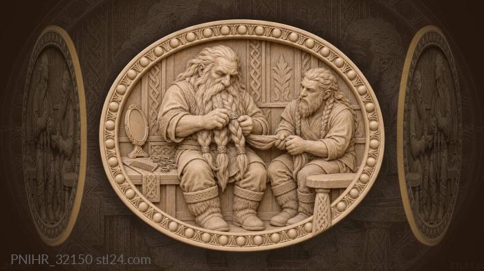 Dwarf craftsman braiding hair ring 3d STL model
