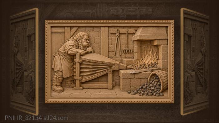 Coals flaring under the nozzle blast 3d STL model