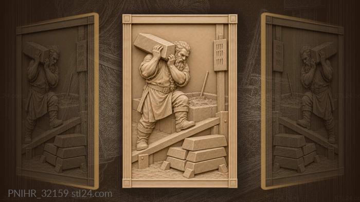 Foundry dwarf climbs ramp bearing ingot 3d STL model