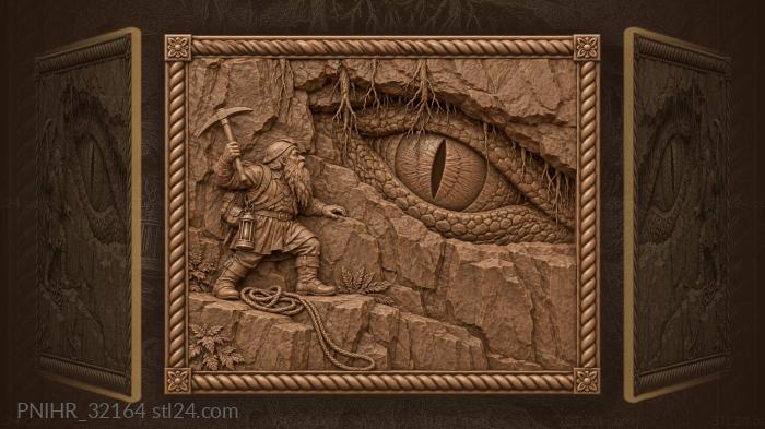 Dwarf and the watching eye 3d STL model