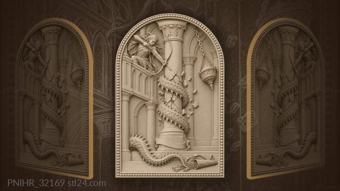 Temple pillar elven archer tentacle 3d STL model