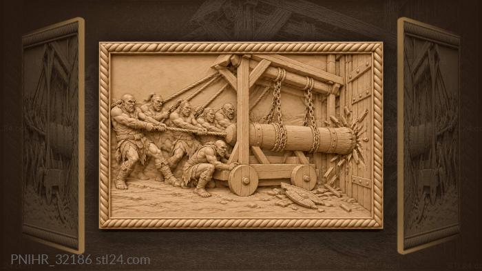 Ogre siege ram gate attack 3d STL model