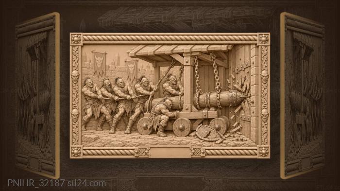 Ogre siege ram gate assault 3d STL model