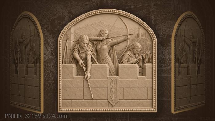 Battlement elves count arrows between volleys 3d STL model