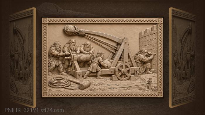 Cautious crew tensions catapult before release 3d STL model