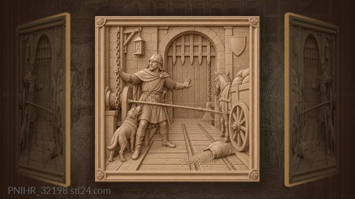 Drawbridge guard denies the cart further passage 3d STL model