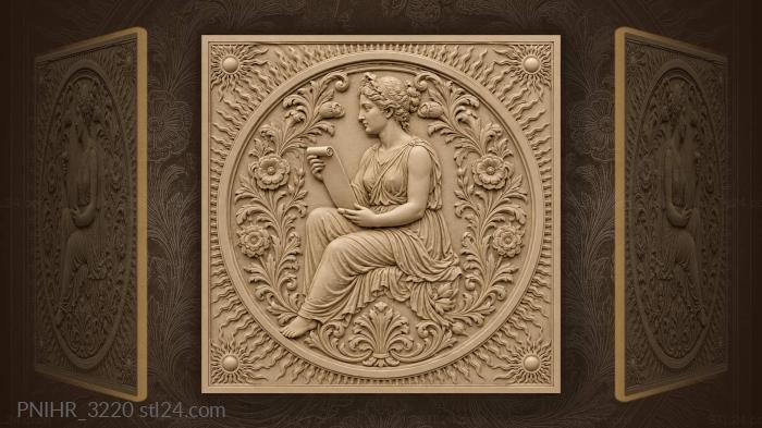 Scroll ringed by little sunbursts 3d STL model