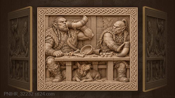 Chieftain spills ale down his arm 3d STL model