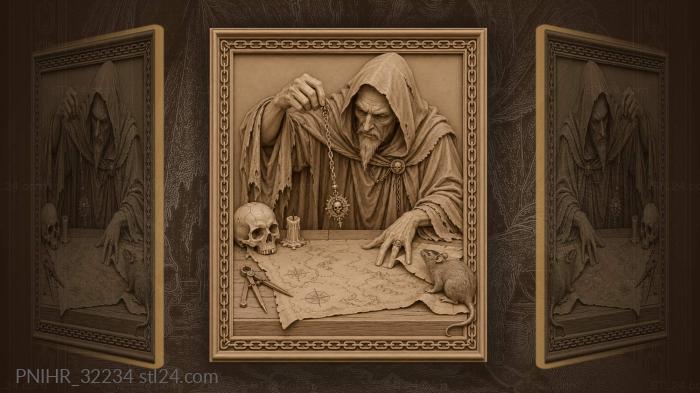 Necromancer’s map and restless amulet 3d STL model