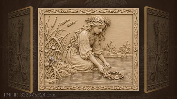 Current carries the wreath away from the girl 3d STL model