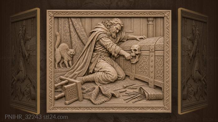 Mage and skull lock struggle 3d STL model