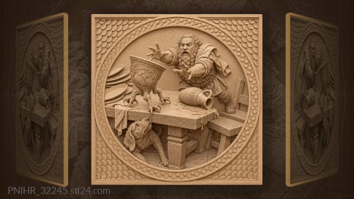 Goblin steward saving precious goblet 3d STL model