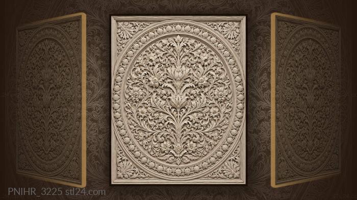 Vines and blossoms woven in circle 3d STL model