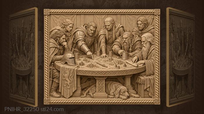 Captains gathering around a table 3d STL model