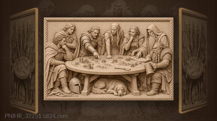 Seven captains council round table 3d STL model