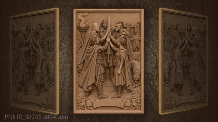 Swordsmen circle brazier fallen blade 3d STL model