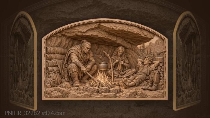 Rock shelters three companions for the night 3d STL model