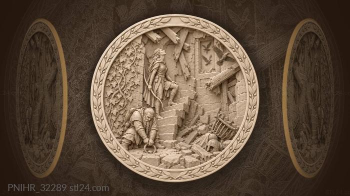 Scouts explore the abandoned watchtower entrance 3d STL model