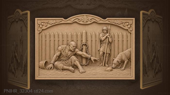 Orc chained longing for bread 3d STL model
