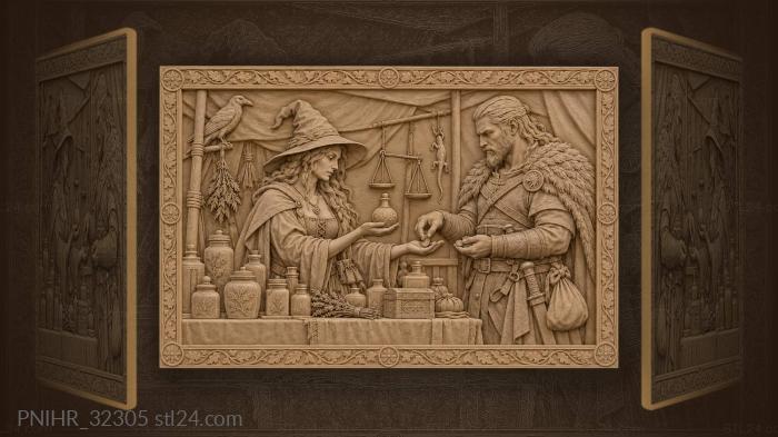 Witch’s bargain with a warrior 3d STL model