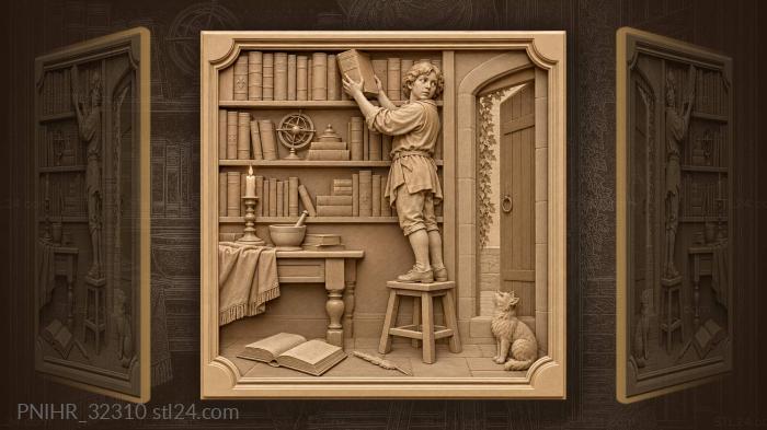 Apprentice reaching for ancient knowledge 3d STL model