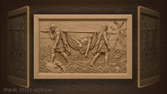 Warriors bearing fallen hero away 3d STL model