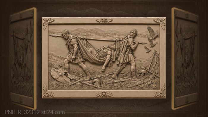 Warriors bearing fallen comrade battlefield 3d STL model