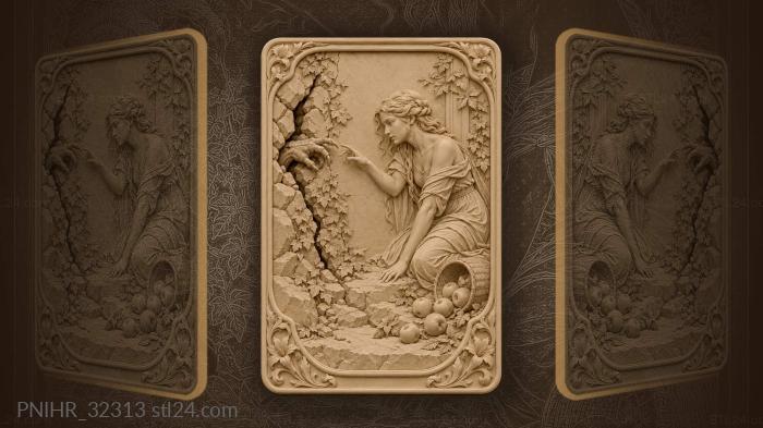Maiden reaching for stone hand 3d STL model