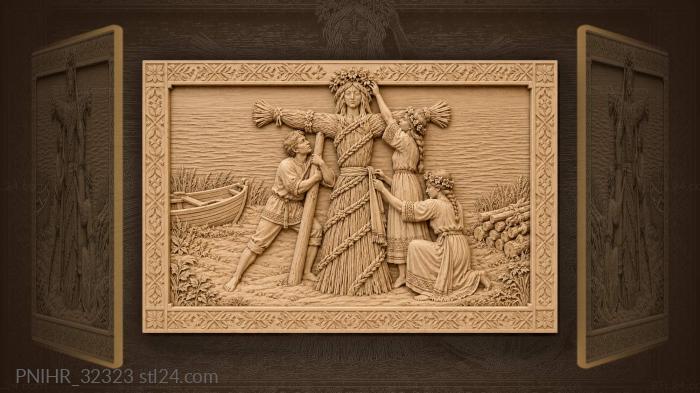 Kupala lads with summer straw doll 3d STL model